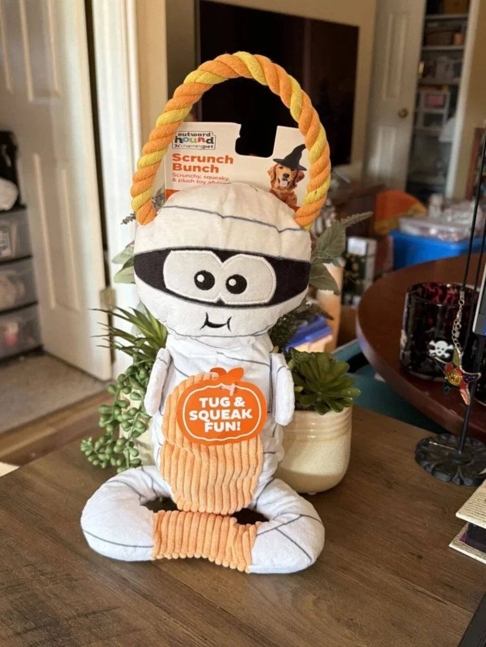 Outward Hound by Charming Pet Scrunch Bunch Mummy Interactive Plush - Halloween